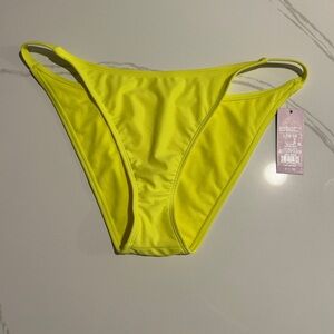 Neon Yellow High-Cut Bikini Bottom - Women's Swim